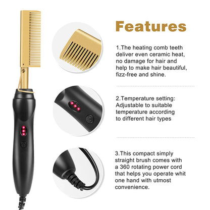 SleekFusion 2-in-1 Hot Comb & Straightener