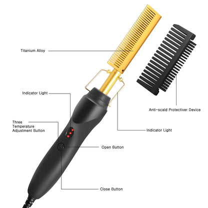 SleekFusion 2-in-1 Hot Comb & Straightener