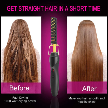 SleekFusion 2-in-1 Hot Comb & Straightener