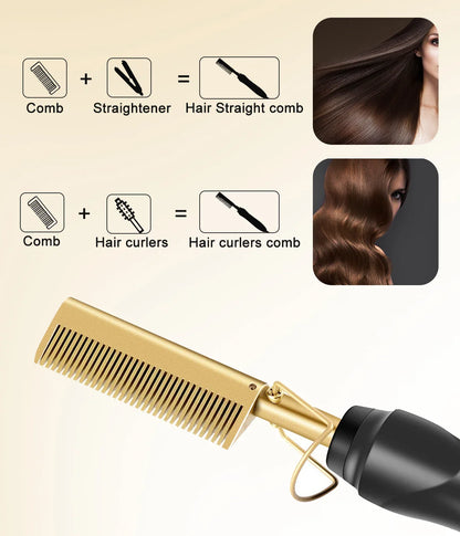 SleekFusion 2-in-1 Hot Comb & Straightener