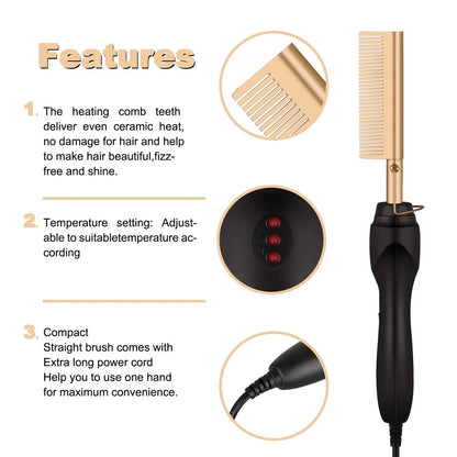 SleekFusion 2-in-1 Hot Comb & Straightener
